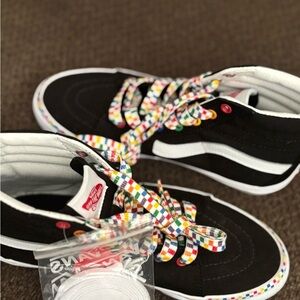 Vans Black Sneakers with Colorful Accents
